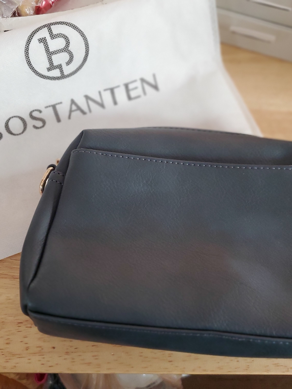 Women’s Navy Crossbody Bag by Bostanten - Minimal Leather Design